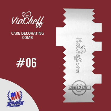 2-Sided Stainless Steel Cake Decorating Comb #6 (4